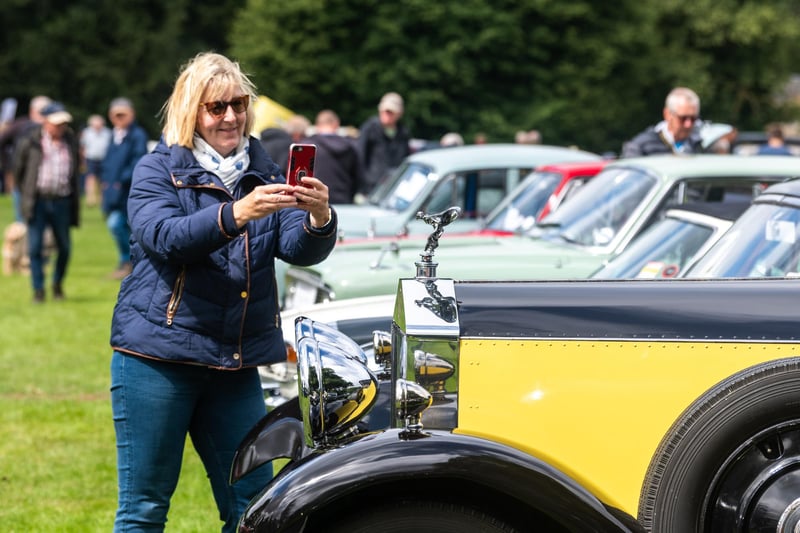 Jean Eagling of Pocklington, stops to photograph a 1931 Rolls Royce 20/25 Maythorn limousine, which was originally purchased by Lady Evelyn Mason (1877-1944) of Eynsham Hall, Oxford and was first registered by Oxfordshire CC in 1931