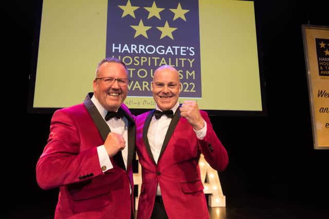 Simon Cotton and David Ritson, hosts of the Harrogate Hospitality and Tourism Awards