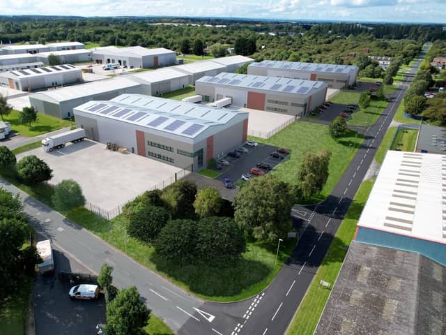A better future for Thorp Arch trading estate and Harrogate businesses - How the slightly larger net zero units proposed for Ash Way V will look on completion. (Picture contributed)