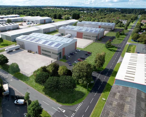 A better future for Thorp Arch trading estate and Harrogate businesses - How the slightly larger net zero units proposed for Ash Way V will look on completion. (Picture contributed)