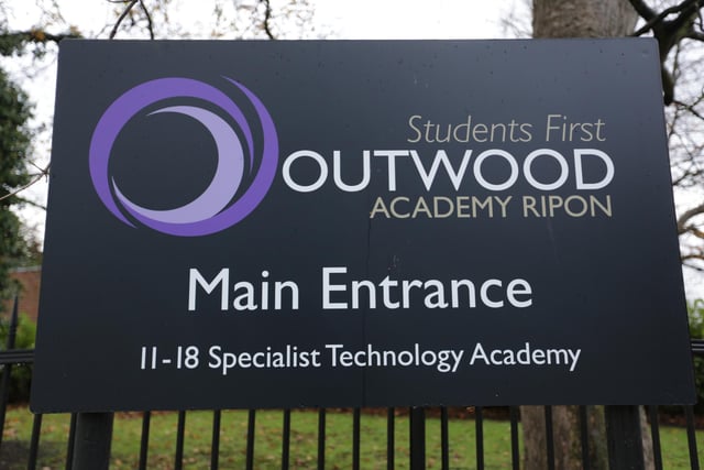 Outwood Academy Ripon on Clotherholme Road in Ripon was rated 'OUTSTANDING' in May 2022
