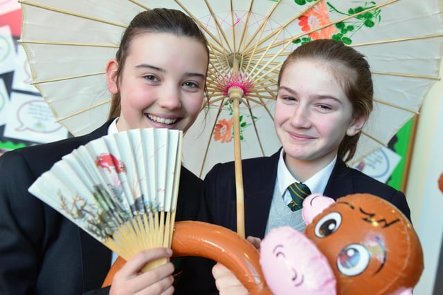 Chinese New Year celebrations at St Wilfrids RC College with Ellie Tomlin and Erin Craig in the picture in 2016.