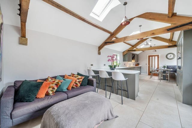 An impressive, open plan living and dining kitchen.