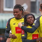Sam Folarin, Abraham Odoh and Matty Foulds were all on target during Harrogate Town's FA Cup first-round win over Marine. Pictures: Matt Kirkham