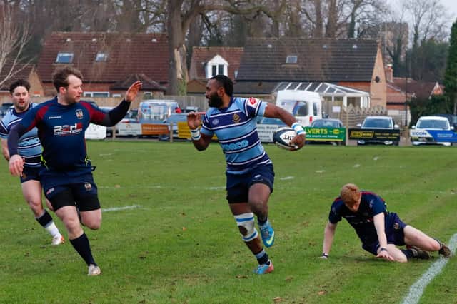 Fijian flyer Abo Sovatabua scored two tries during Ripon RUFC's home win over Bradford & Bingley. Picture: Submitted