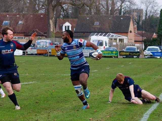 Fijian flyer Abo Sovatabua scored two tries during Ripon RUFC's home win over Bradford & Bingley. Picture: Submitted