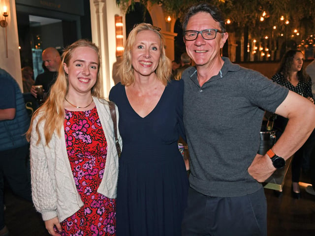 Josie Ransom-Hayes, Michelle Hayes and Neil Ransom enjoying a celebratory drink at the Pickled Sprout in Harrogate