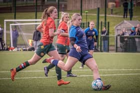 Action from Knaresborough Town Women's mauling of Harrogate Railway Reserves. Picture: Caught Light Photography