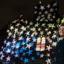 Dr Kathryn Scott, chief executive of Harrogate-based Yorkshire Cancer Research in front of the giant Yorkshire Stars projection at the Thackray Museum of Medicine in Leeds.