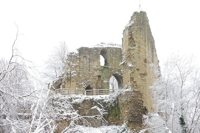 Knaresborough Castle looking beautiful covered in snow