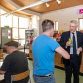 Harrogate and Knaresborough MP Andrew Jones is helping Henshaws to raise £20,000 throughout June