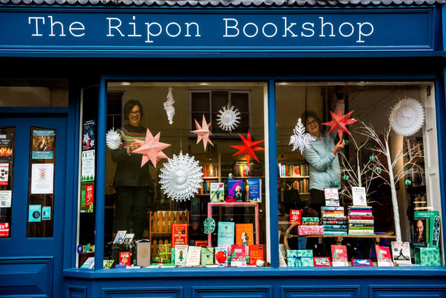 Pictured: The Ripon Bookshop on Westgate shows just how busy Ripon's traders are dressing windows for the competition.