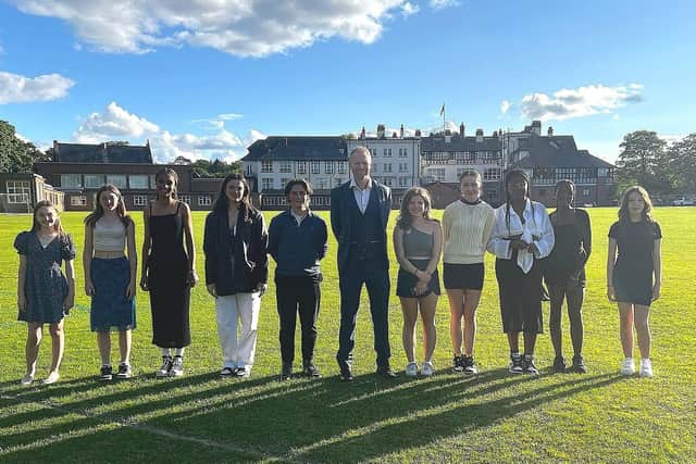 The sky's the limit - Epic runner Sam Boatwright at Harrogate Ladies College’s annual Sports Presentation evening with some of the winning students. (Picture Harrogate Ladies College)
