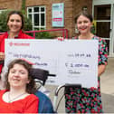 Redrow's Irina Rix, Gemma Young from Henshaws with student Flora Nelson