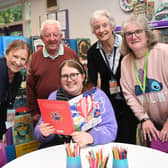 Celebrating a job well done - Volunteers at the new children's area at Starbeck Library including Peter Davies, Donna Birstow,  Abby Pullen, Sheila Broon and Ann Lewsley. (Picture Gerard Binks)