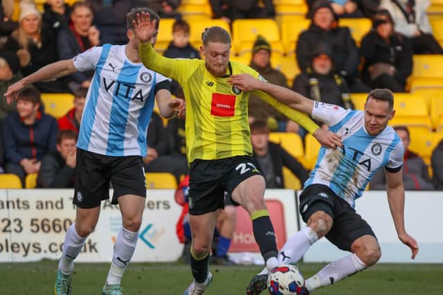 Harrogate Town suffered a 3-1 home defeat to Stockport County on Saturday afternoon. Pictures: Matt Kirkham