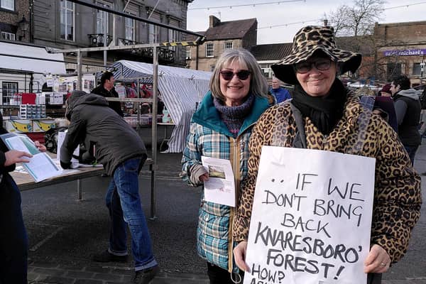 Knaresborough Forest Park campaigners in Knaresborough Market Place.