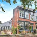 The property is on a tree-lined residential street, close to the centre of Harrogate.