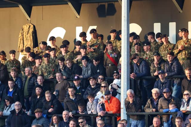 A number of army cadets were in attendance at Wetherby Road for Saturday's League Two clash with Leyton Orient. Picture: Matt Kirkham