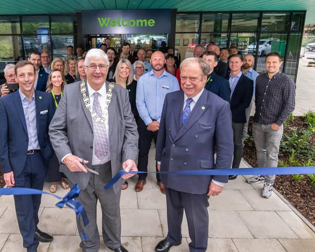 The chairman of North Yorkshire Council, Councillor David Ireton, with colleagues from North Yorkshire Council, Brimhams Active and partners, officially opens the new Harrogate Leisure and Wellness Centre