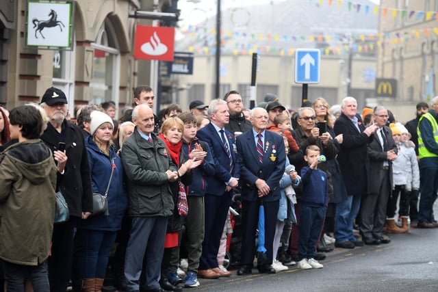 Large crowds turn out for the service and parade through Harrogate town centre