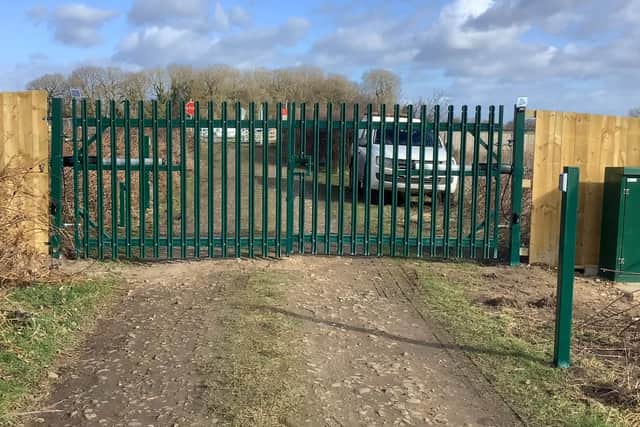 Dealing with danger - A new electric-powered gate guards the approach to the railway level crossing near Trinity Fields in Knaresborough.