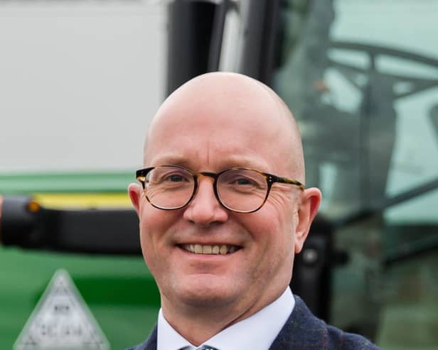 Reasons to be cheerful - Richard Simpson, the CEO of Ripon Farm Services, is delighted to be unveiling the new tractor: “This is the first dealer event where this new model is on show." (Picture contributed)
