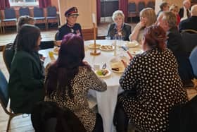 The Lord Lieutenant of North Yorkshire, Jo Ropner, with TVCSA volunteers at the award-giving ceremony on Tuesday