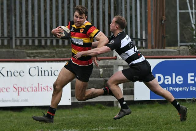 Kristan Dobson touched down to earn the Aces a four-try bonus point at Oxley. Picture: Daniel Kerr