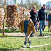 A family on the Easter trail at Beningbrough Hall