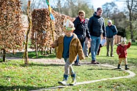 A family on the Easter trail at Beningbrough Hall