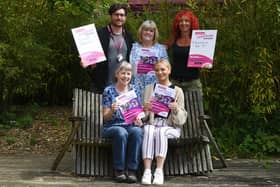 Harrogate-based charity Henshaws has launched its Henshaws Hundreds Challenge to help raise £20,0000 throughout June
Pictured: Rufus Beckett, Kate Simpson, Wendy Harris, Debbie Dunn and Flora Simpson