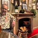 Chris Clarke, General Manager at The Fat Badger in Harrogate, enjoying a pint in the all new Fat Badger Sett