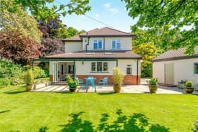 A rear view of the south Harrogate property from its extensive gardens.