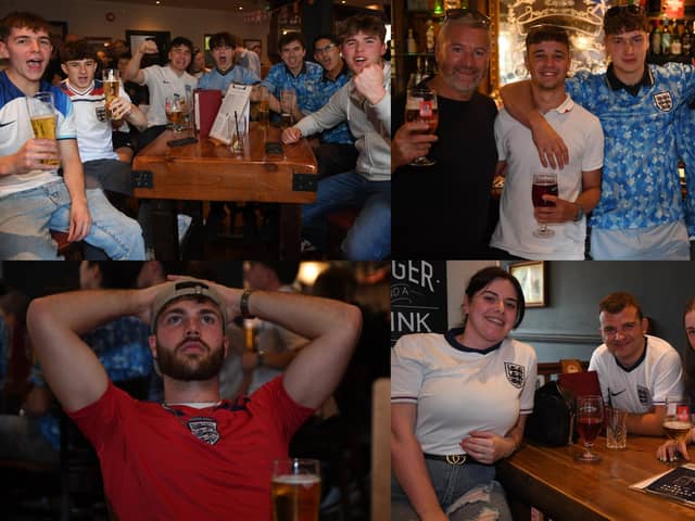 We take a look at 15 photos of football fans watching England vs Denmark during Euro 2024 at pubs across Harrogate