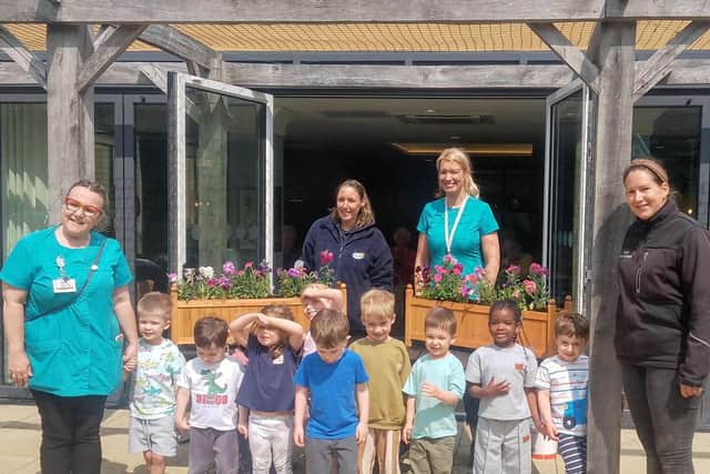 A care home in Harrogate teamed up with local schoolchildren for a day of gardening