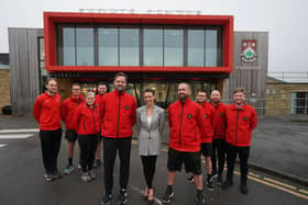 Harrogate's Sporting Influence founder David Moss, Ashville College’s Events and Lettings Manager Anna Rakusen-Guy, and Camp Leader & PE Teacher Dan McTernan, together with members of the Sporting Influence team behind.