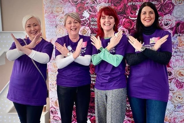 International Women's Day summit at Blackpool Sixth Form with the Washington Group. Volunteers; Melissa Toland, Janet Atkins, Amanda Munden, Louise O’Toole