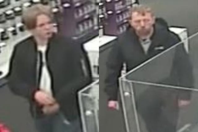 The police would like to speak to these two men after items were taken from a van parked on Stonefall Avenue in Starbeck