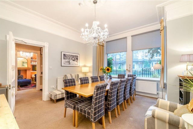 A versatile room used currently as a dining room.