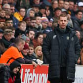 Bradford City manager Mark Hughes, left, and his Harrogate Town counterpart Simon Weaver watch on from the sidelines during Saturday's FA Cup first-round tie at Valley Parade. Pictures: Matt Kirkham
