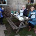 Margaret Cockerill, Alison Heyward and Jill Harrison collecting signatures as part of a petition that asks North Yorkshire Council to remove the Knox Lane site in Harrogate from its future local plan