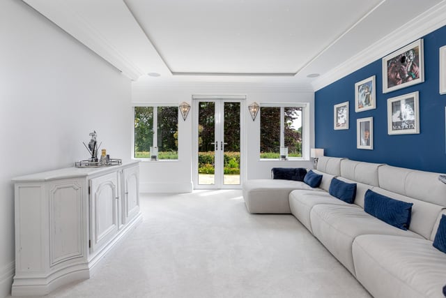 This versatile space, again, has doors leading outside.