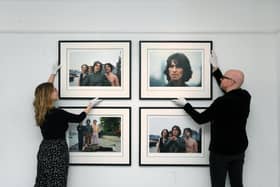 Pictured putting the final touches to The Beatles: Mad Day Out exhibition at RedHouse Originals gallery in Harrogate are gallery director Richard McTague and gallery manager Emily Merriott. (Picture Jonathan Gawthorpe)