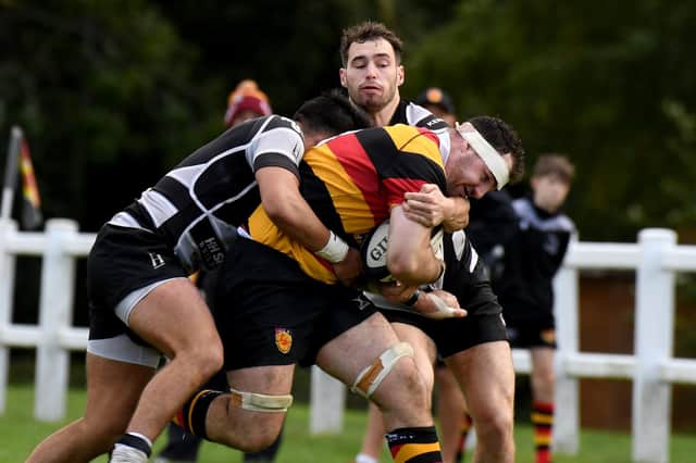 Thomas Spencer-Jones was a try-scorer during Harrogate RUFC's 24-17 loss at Hull Ionians. Picture: Gerard Binks