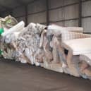 Mattress recycling in progress