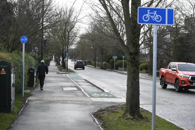 The much-criticised phase one of the new cycle path on Otley Road constructed as part of Active Travel improvement schemes in Harrogate. (Picture Gerard Binks)