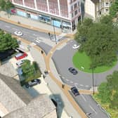 Round and round the same old problem - An artist's impression of how the road layout could be changed at Harrogate's Station Bridge/East Parade to accommodate new cycle lanes in the £11.2m Gateway project proposals. (Picture contributed)