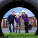 Avant Homes North Yorkshire's Matt Oldfield with Tadcaster Primary Academy pupils in the upgraded play area