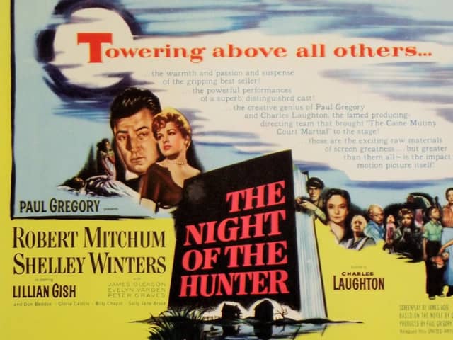 Harrogate Film Society screening - The Night of The Hunter (X/US/1955) stars Robert Mitchum and Charles Laughton, who also directed this Gothic slice of film noir. (Picture contributed)